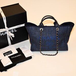 CHANEL DEAUVILLE LARGE TOTE BAG TOI/BLUE A66941Y84118